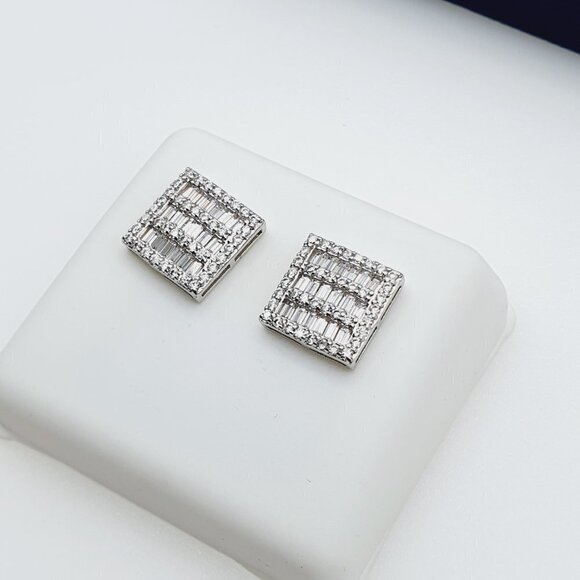 "925 Sterling Silver Plated CZ Earrings, EVBRS559 - Picture 7 of 11